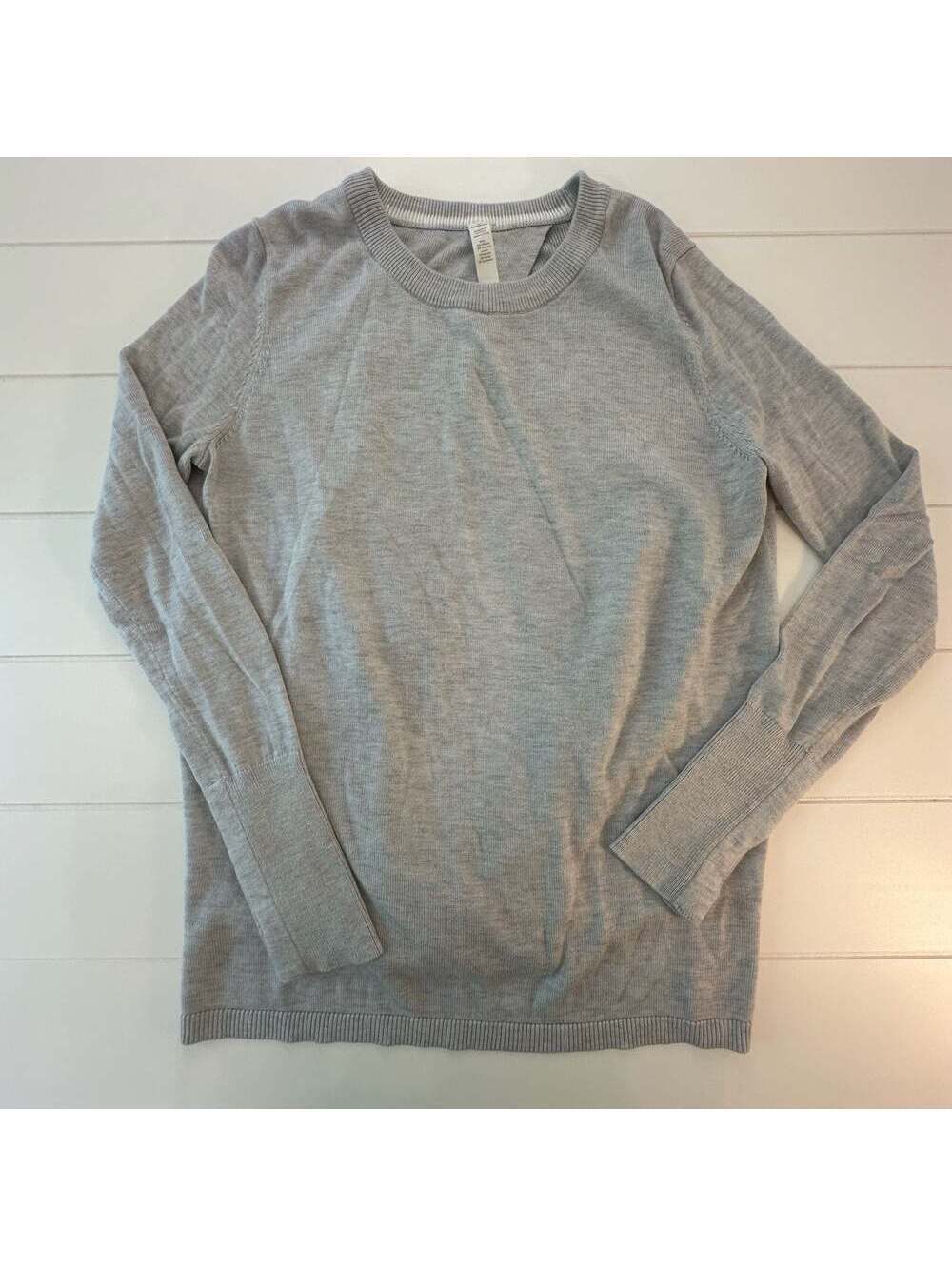 Lululemon Bring It Backbend Sweater Size 4 Heathered Gray Cashmere Blend Top